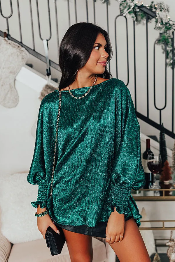 Sleek Silhouettes Metallic Top In Green sold by Impressions product image thumbnail 2