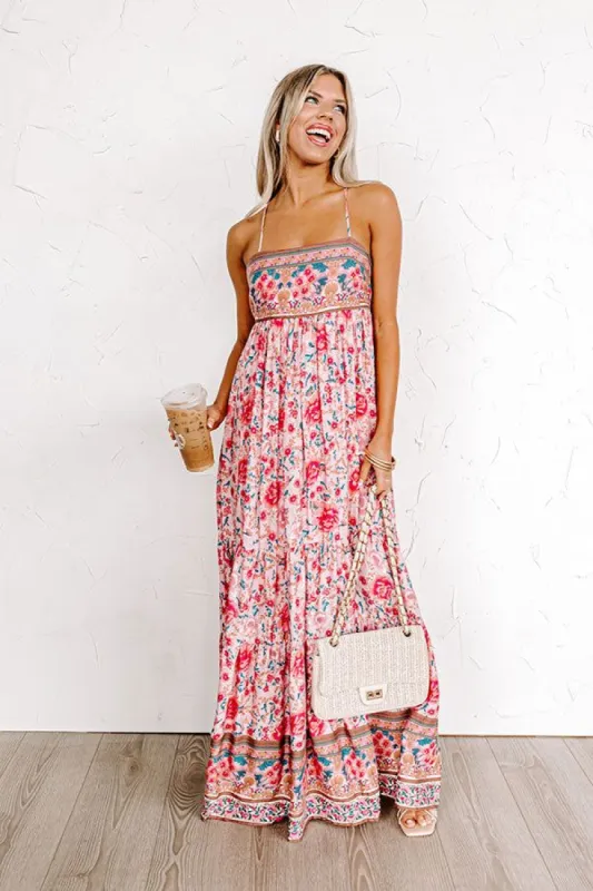 Everlasting Dreams Floral Maxi In Pink sold by Impressions