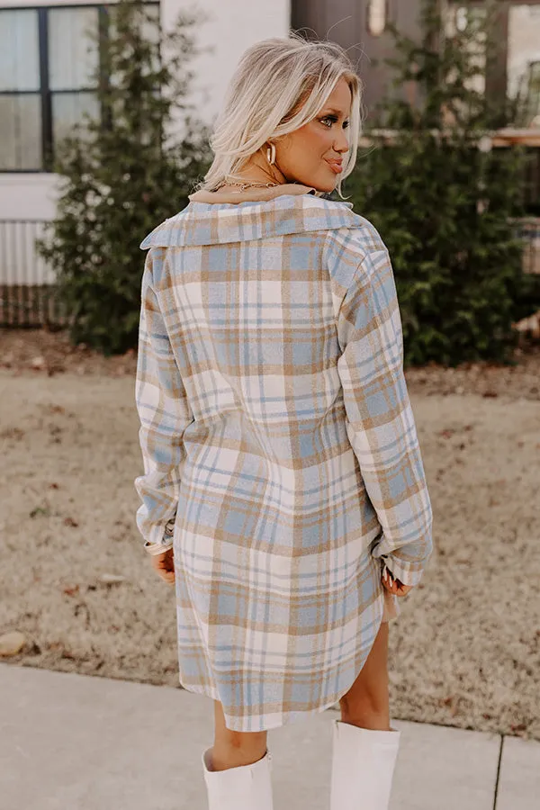Touch Of Fall Plaid Tunic Dress In Sky Blue sold by Impressions product image thumbnail 4
