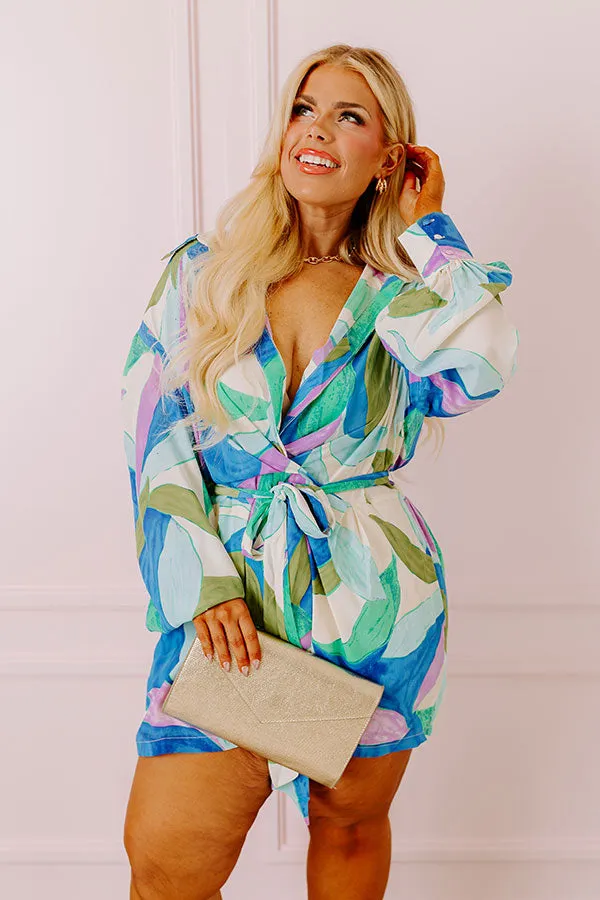 Happy Hour Meetup Romper in Ocean Blue Curves sold by Impressions product image thumbnail 2