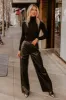 The Jamilet Faux Leather Cargo Pants In Black sold by Impressions