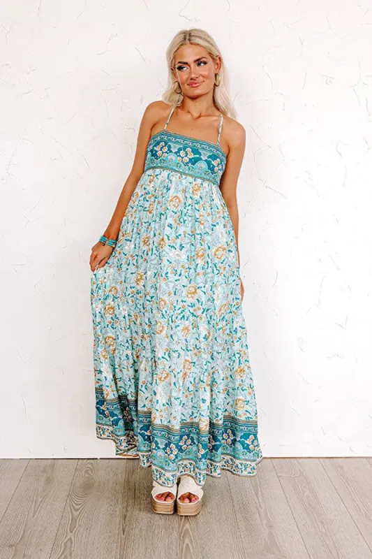 Everlasting Dreams Floral Maxi In Aqua sold by Impressions
