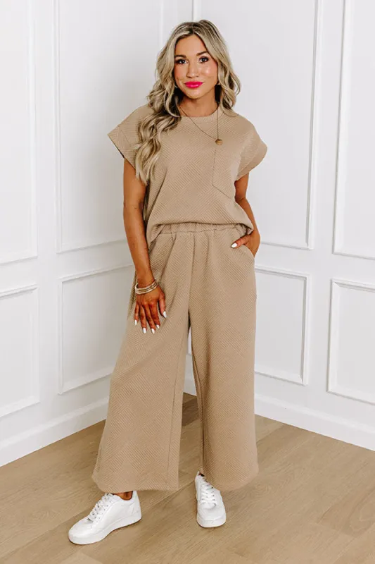 Cue The Cozy High Waist Pants in Warm Taupe sold by Impressions
