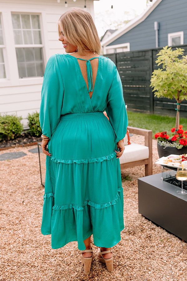 Sips of Chardonnay Satin Midi in Emerald Curves sold by Impressions product image thumbnail 4