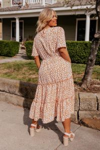 Seaside Euphoria Smocked Midi In Peach Curves sold by Impressions