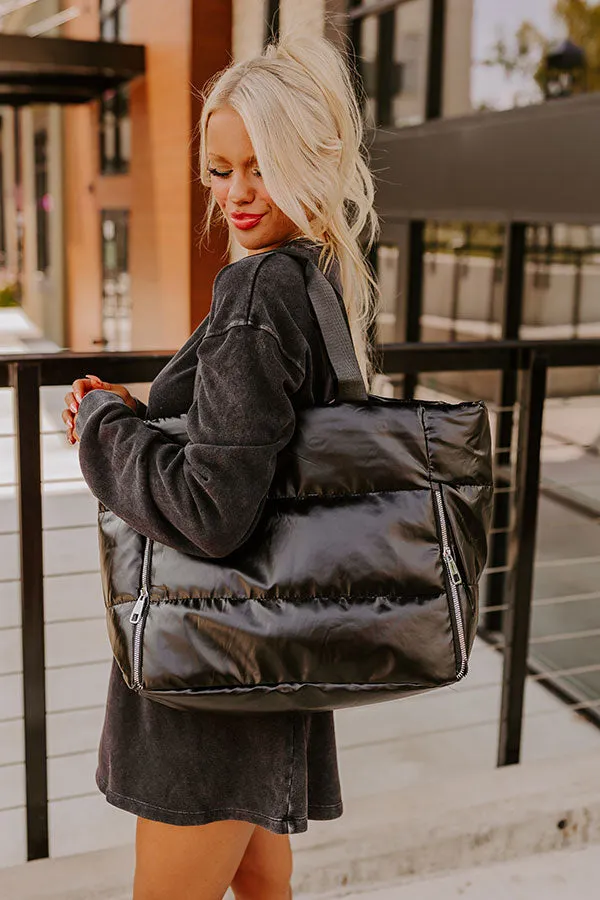 Weekend Getaway Puffer Tote in Black sold by Impressions