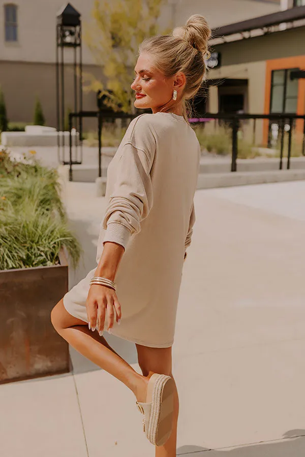 Cozy Classic Sweatshirt Mini Dress in Oatmeal sold by Impressions product image thumbnail 3