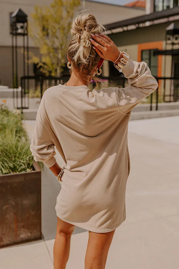 Cozy Classic Sweatshirt Mini Dress in Oatmeal sold by Impressions product image thumbnail 4