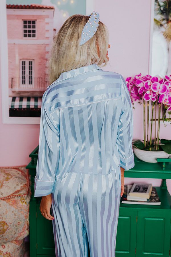 Unwind And Relax Pajama Top In Sky Blue sold by Impressions product image thumbnail 4