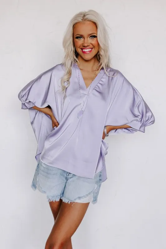 Everyday Dreams Satin Shift Top in Lavender sold by Impressions
