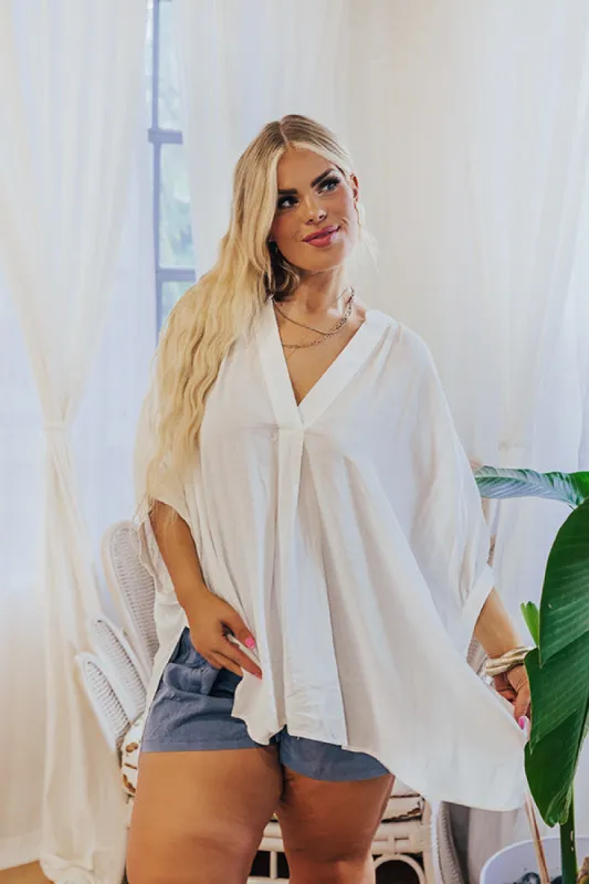 Sun-Kissed Sands Shift Top In White Curves sold by Impressions