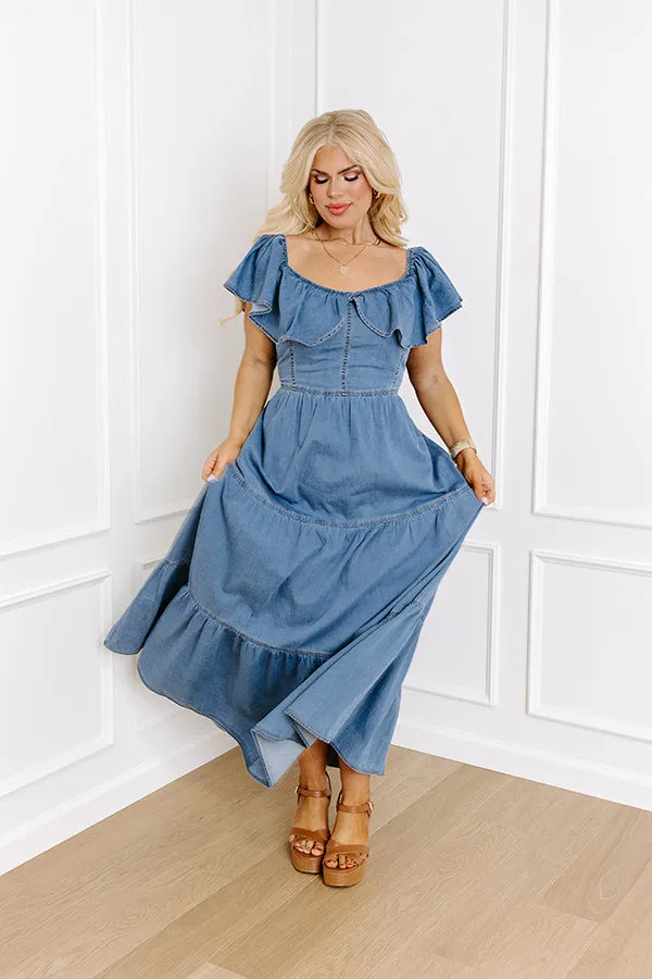 Subtle Smile Denim Maxi Dress Curves sold by Impressions product image thumbnail 2