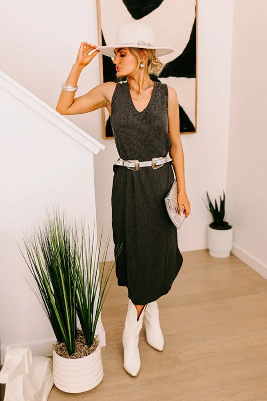 Boardwalk Cutie Ribbed Midi in Vintage Black sold by Impressions