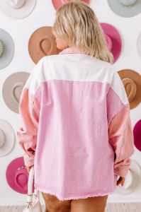Plain And Simple Denim Jacket in Pink Curves sold by Impressions
