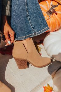 The Destiny Bootie In Taupe sold by Impressions