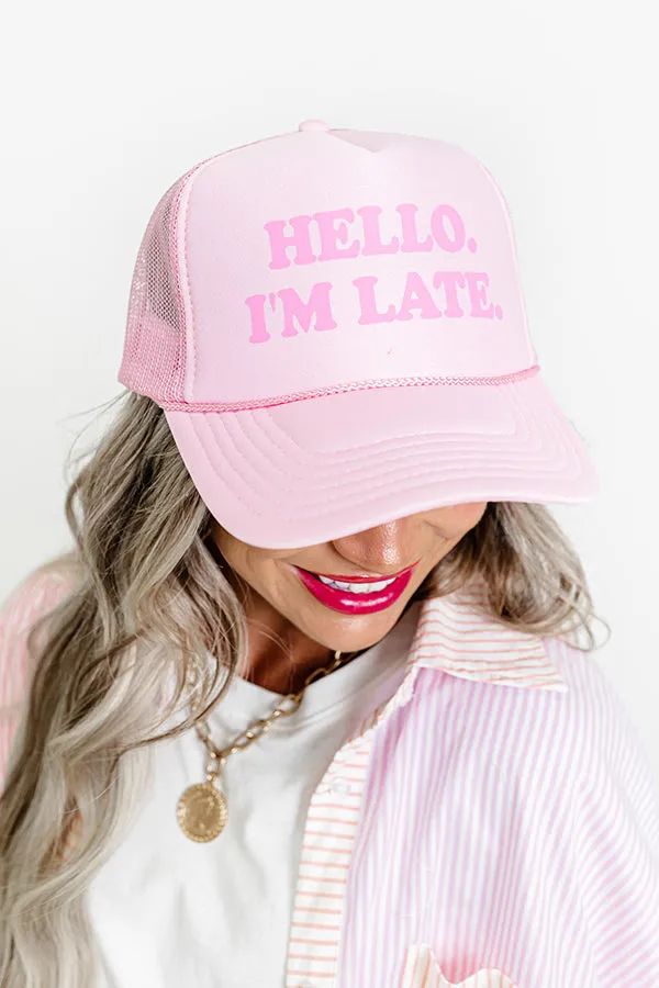 Hello. I'm Late Trucker Hat sold by Impressions product image thumbnail 5