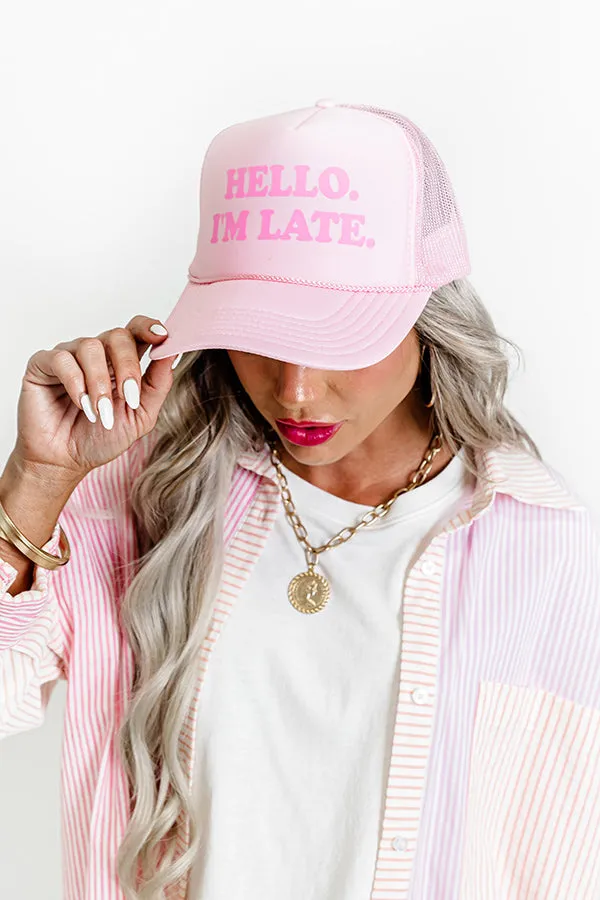 Hello. I'm Late Trucker Hat sold by Impressions product image thumbnail 3