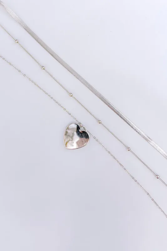 Cherished Love Layered Necklace in Silver sold by Impressions