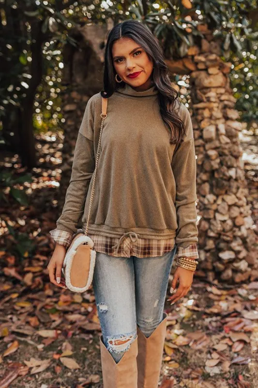 Autumn Color Sweater Top In Olive sold by Impressions