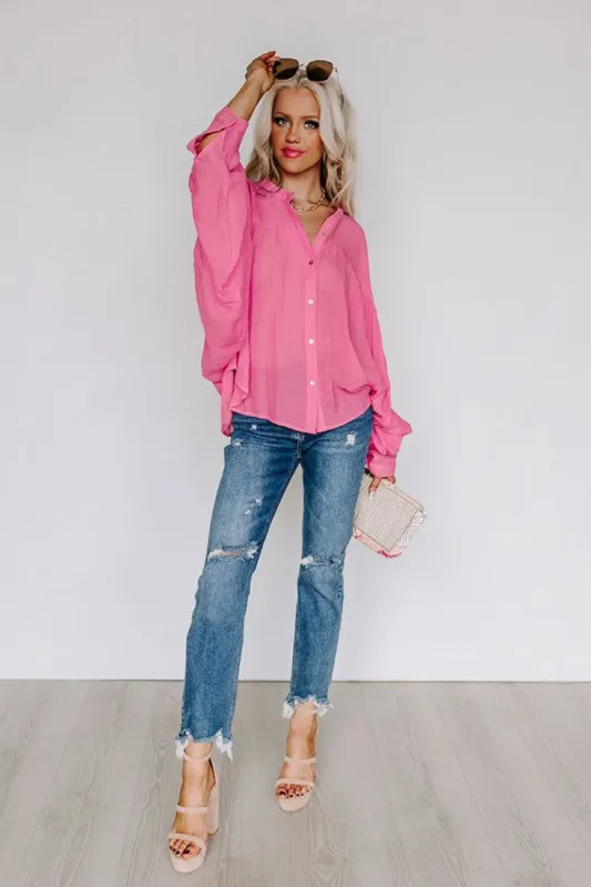 Weekend Trip Travels Shift Top in Pink sold by Impressions