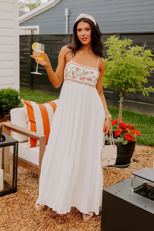 Coastal Calm Embroidered Maxi In Cream sold by Impressions