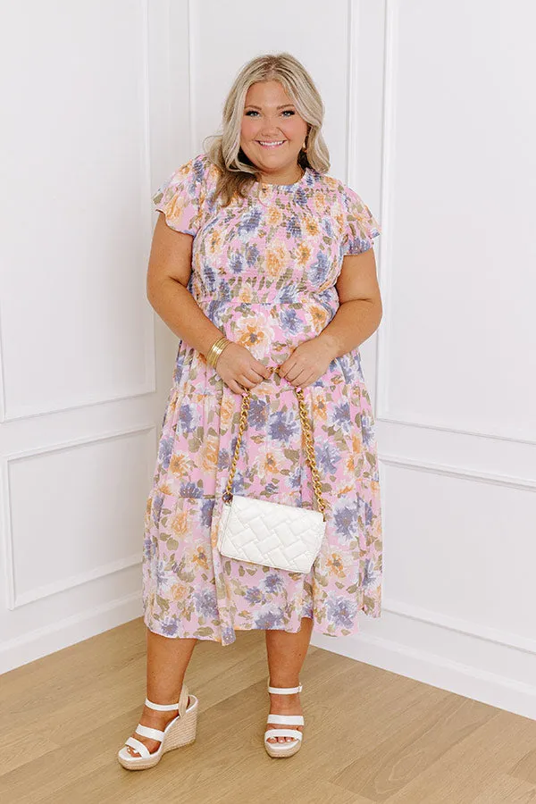 Rooftop Garden Smocked Midi Curves sold by Impressions