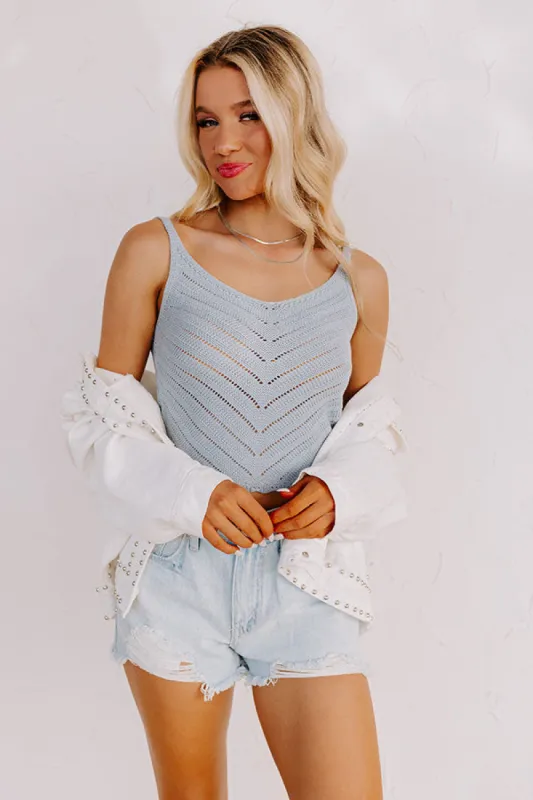 Bondi Beach Boardwalk Knit Tank In Sky Blue sold by Impressions