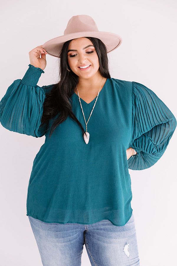 Sparks And Kisses Shift Top In Teal Curves sold by Impressions
