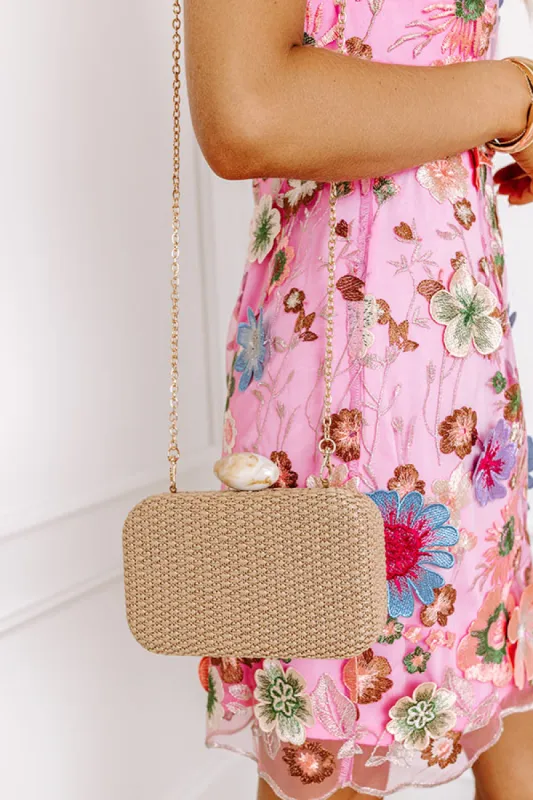 St. Lucia Love Woven Clutch in Tan sold by Impressions