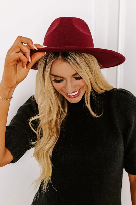 Crisp Breeze Felt Fedora in Wine sold by Impressions