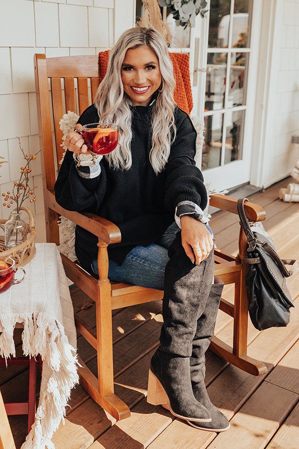 Full Of Warmth Tunic Sweater In Black sold by Impressions product image thumbnail 5