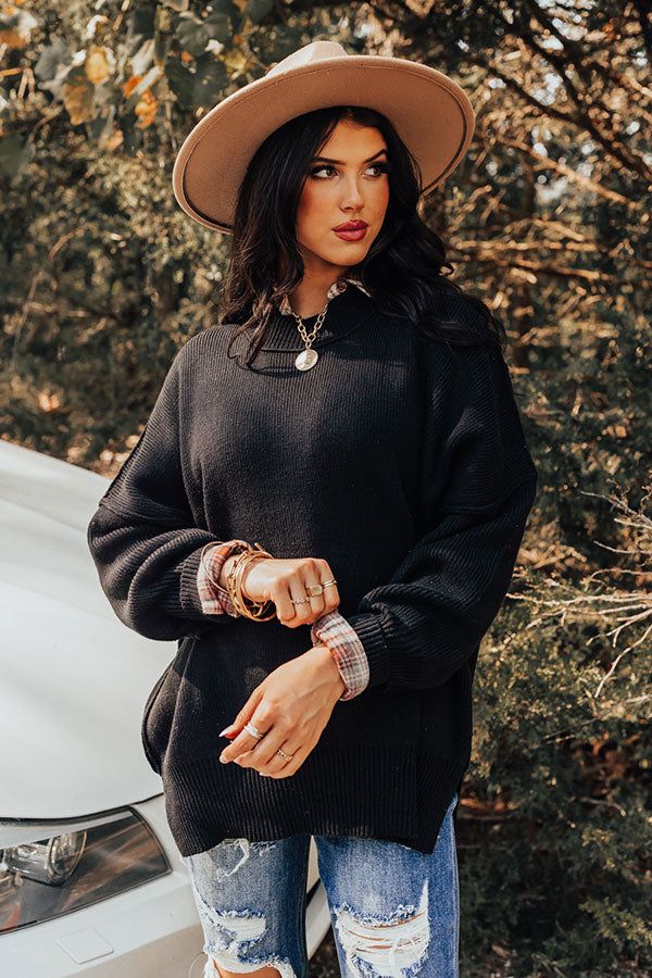 Full Of Warmth Tunic Sweater In Black sold by Impressions