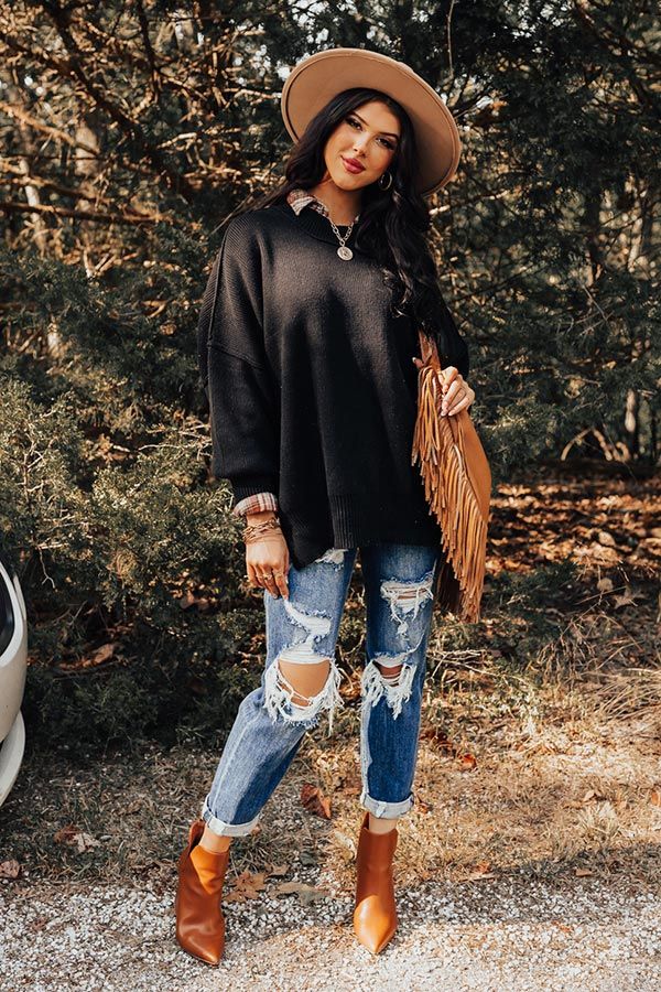 Full Of Warmth Tunic Sweater In Black sold by Impressions product image thumbnail 2