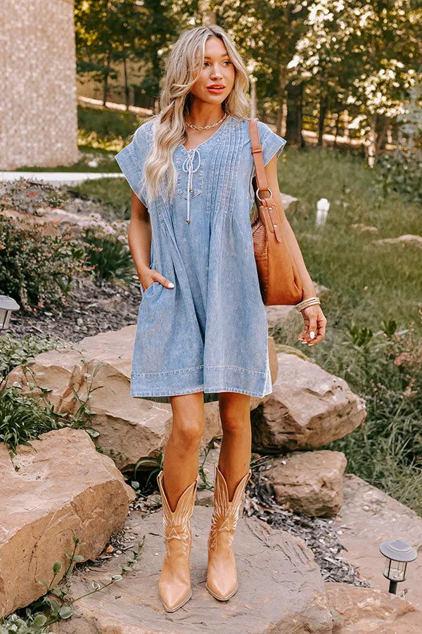 Small Town Cafe Chambray Mini Dress sold by Impressions