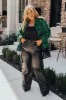The Jenika High Waist Faux Leather Cargo Pants Curves sold by Impressions