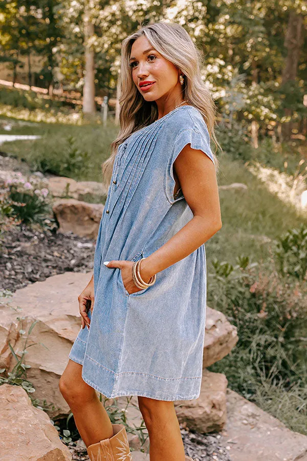 Small Town Cafe Chambray Mini Dress sold by Impressions product image thumbnail 4