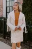 Boho Flow Faux Suede Fringe Jacket in Cream sold by Impressions