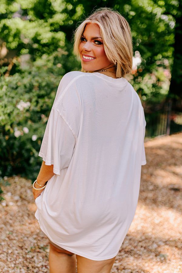 Peace And Love Oversized Graphic Tee In Ivory Curves sold by Impressions product image thumbnail 5