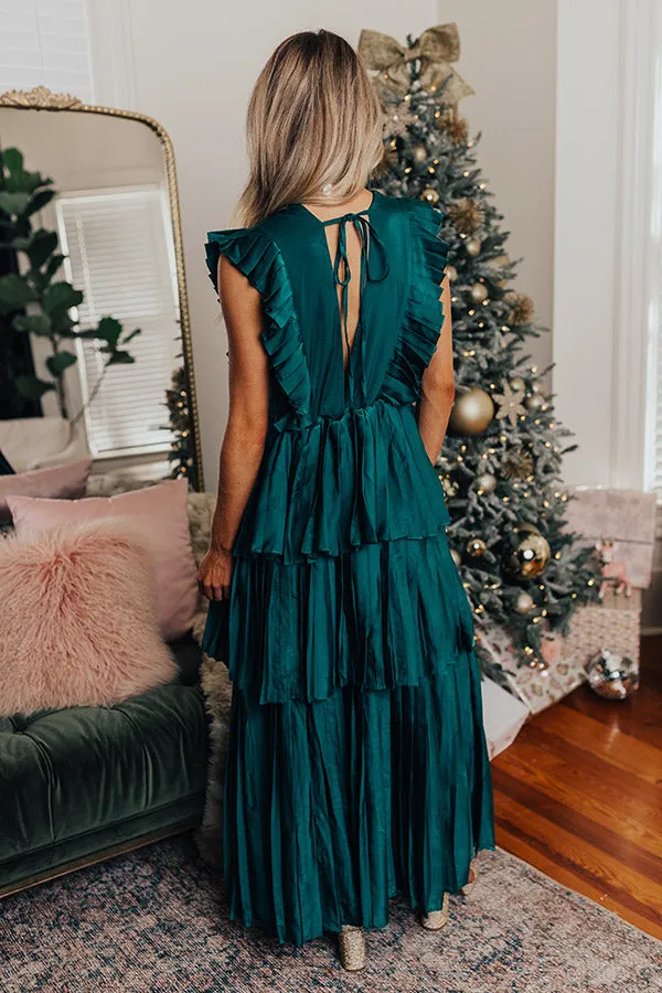 Seeking Champagne Pleated Maxi Dress In Hunter Green sold by Impressions product image thumbnail 3