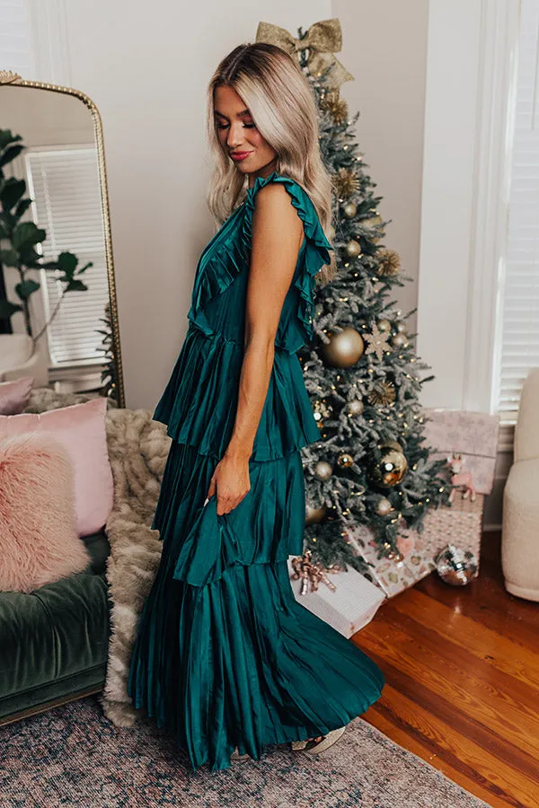 Seeking Champagne Pleated Maxi Dress In Hunter Green sold by Impressions product image thumbnail 4