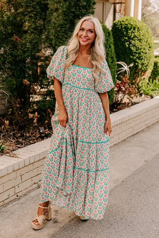 Carefree Moment Maxi Dress in Jade sold by Impressions
