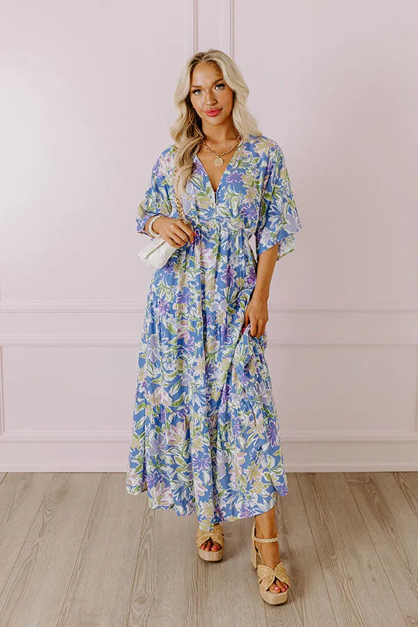 Blossom Breeze Floral Maxi In Periwinkle sold by Impressions
