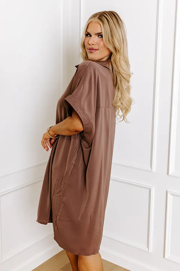 Effortless Radiance Shift Dress in Hazelnut Curves sold by Impressions product image thumbnail 3