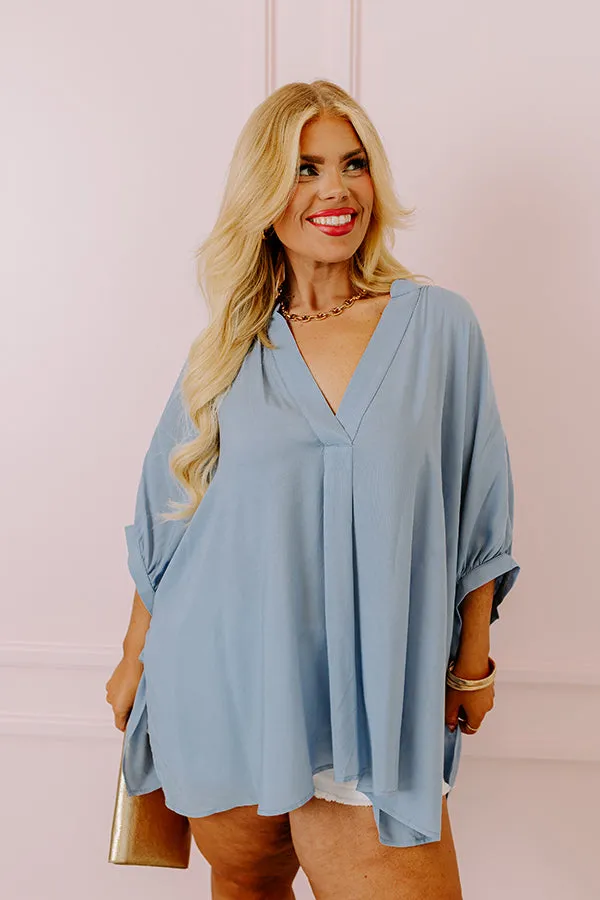 Sun-Kissed Sands Shift Top In Sky Blue Curves sold by Impressions product image thumbnail 5