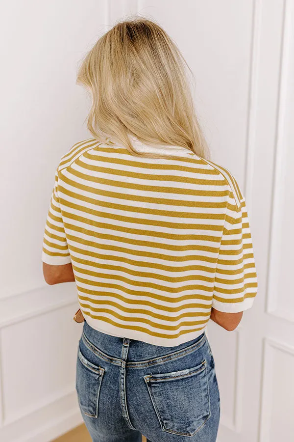 Front Porch Swinging Stripe Crop Top In Mustard sold by Impressions product image thumbnail 3