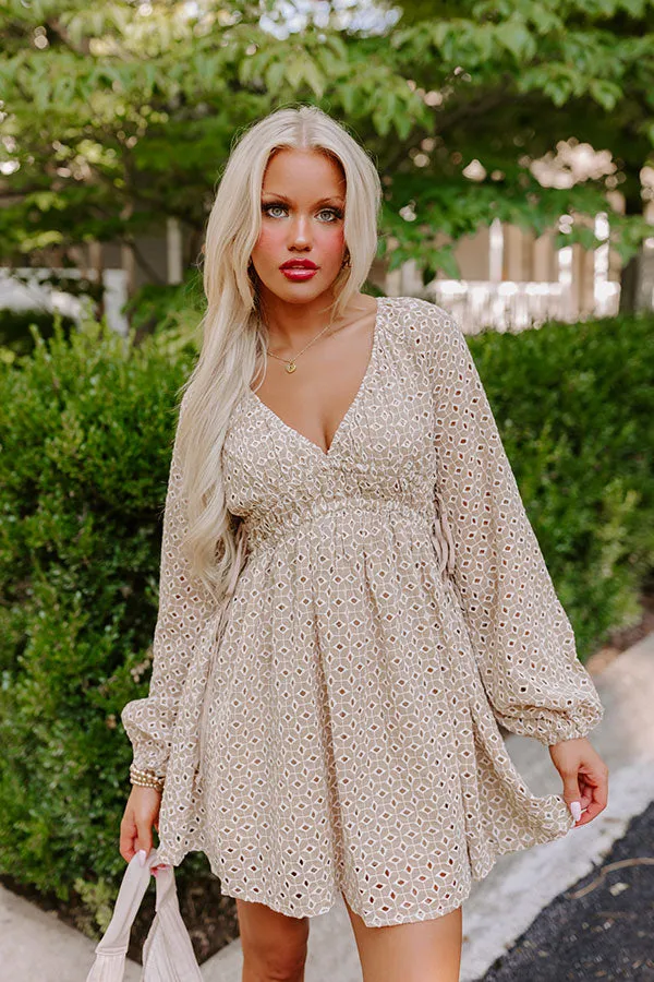 Romance In The Air Eyelet Mini Dress in Khaki sold by Impressions product image thumbnail 4