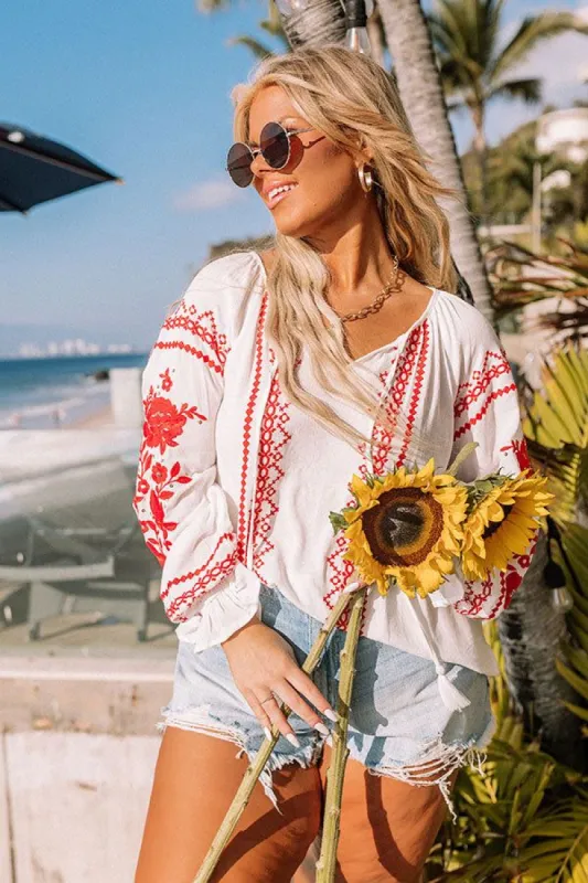 Sunny Garden Embroidered Top Curves sold by Impressions