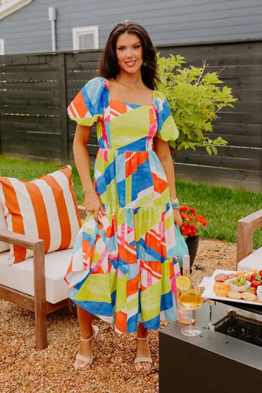 Never Adrift Color Block Midi Dress sold by Impressions