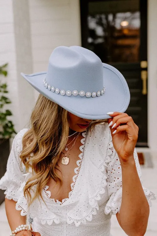 Visiting Town Felt Cowboy Hat in Sky Blue sold by Impressions