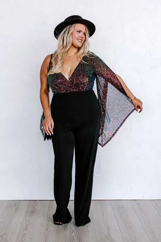 Elegant Essence Sequin Jumpsuit Curves sold by Impressions